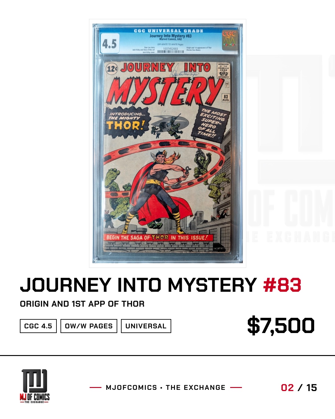 Journey Into Mystery #83, CGC 4.5, 1st Thor
