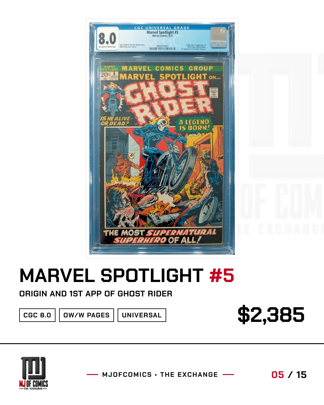 Marvel Spotlight #5, CGC 8.0, 1st Ghost Rider