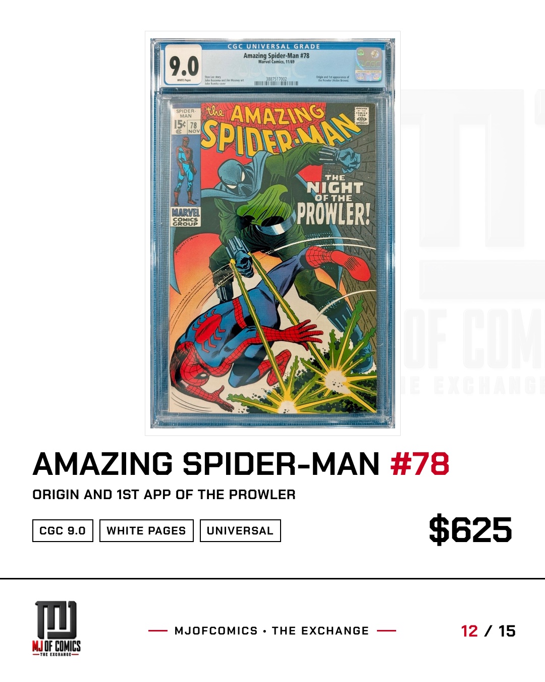 Amazing Spider-Man #78, CGC 9.0, 1st Prowler