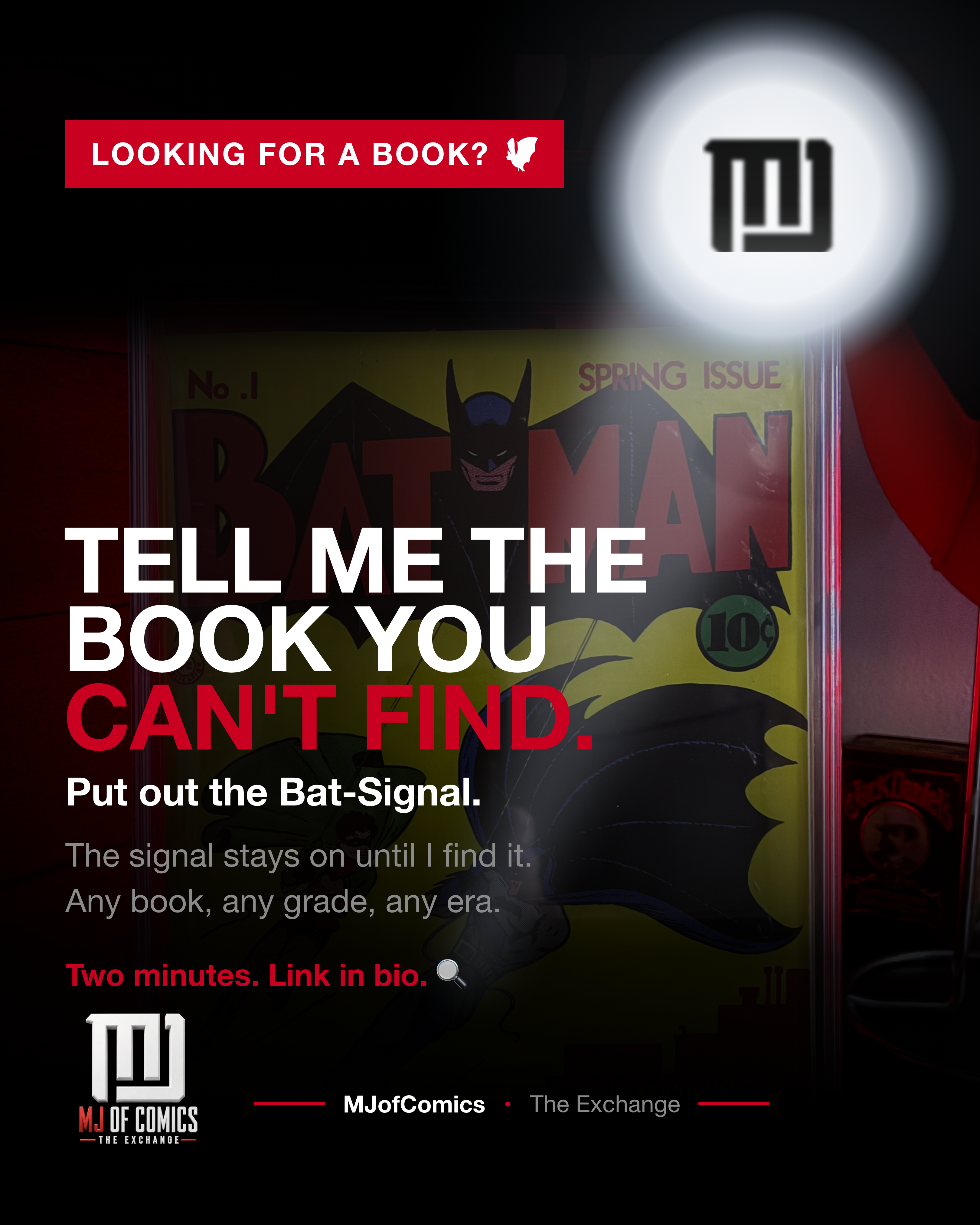 Tell me the book you can't find. Put out the Bat-Signal.